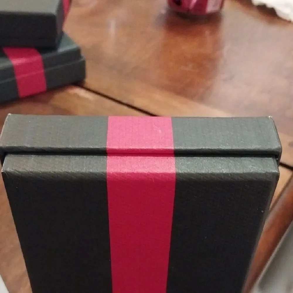 Three Tumi Black and Red Key & Card Holder Boxes...EUC